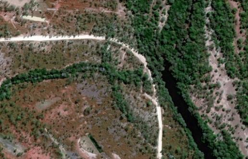 Mitchell River, Queensland, aerial view